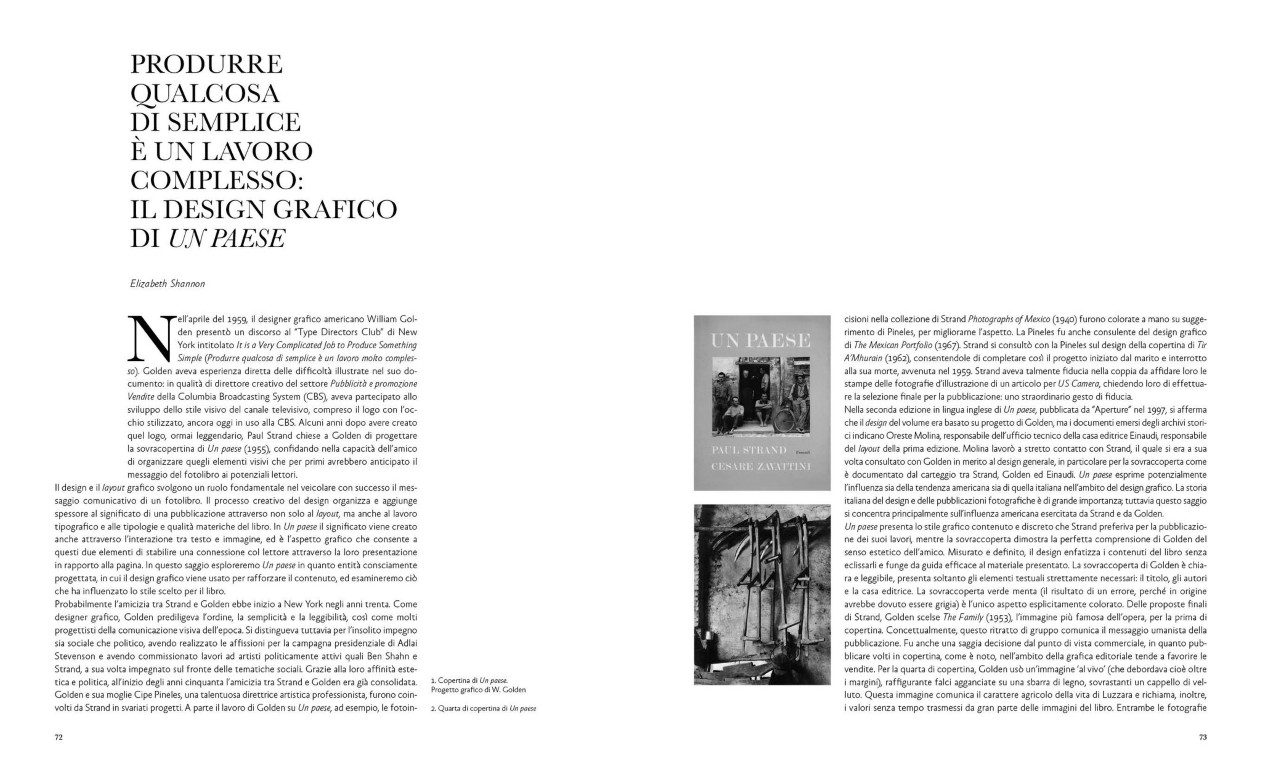 Paul Strand e Cesare Zavattini : Un Paese ; La storia e l'eredità